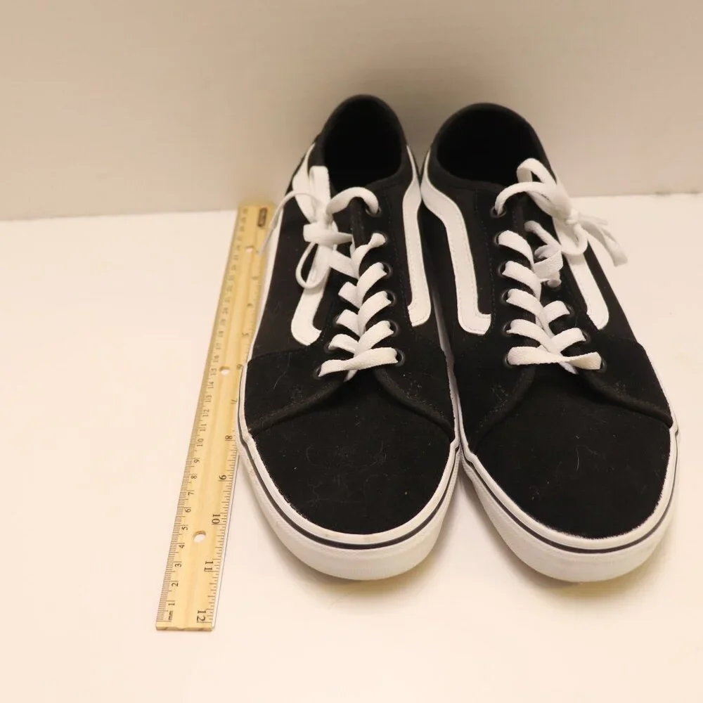 Vans Lace Up with Rounded Toes Men's Sneakers Size 10 Black with White Trim